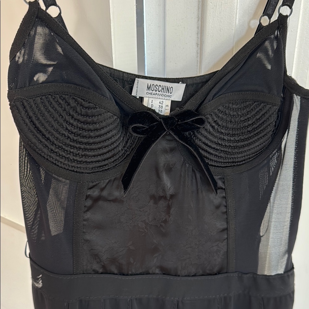 Moschino Black Sheer Detail Dress